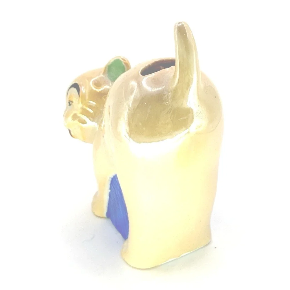 Lusterware Gold Castle Cat 1930's figural ceramic TOOTHBRUSH‎ HOLDER Japan